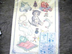 1985 BABY KITTY CUCUMBER KITTY PAPER DOLL 6 COSTUMES UNCUT